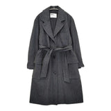 MHL. WOOL COTTON COATING 595-1210504 サイズ2 ベルト付き チェスターコート 21AW チャコールグレー レディース エムエイチエル【中古】5-1226T♪