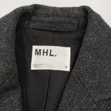 MHL. WOOL COTTON COATING 595-1210504 サイズ2 ベルト付き チェスターコート 21AW チャコールグレー レディース エムエイチエル【中古】5-1226T♪