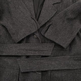 MHL. WOOL COTTON COATING 595-1210504 サイズ2 ベルト付き チェスターコート 21AW チャコールグレー レディース エムエイチエル【中古】5-1226T♪