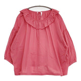 Gauze# コットンピエロカラー天竺プルオーバー 定価14850円 カットソー ブラウス シャツ ピンク レディース ガーゼ【中古】6-0325M∞
