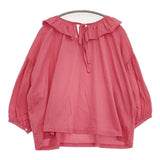 Gauze# コットンピエロカラー天竺プルオーバー 定価14850円 カットソー ブラウス シャツ ピンク レディース ガーゼ【中古】6-0325M∞