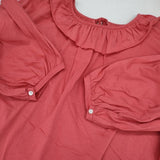 Gauze# コットンピエロカラー天竺プルオーバー 定価14850円 カットソー ブラウス シャツ ピンク レディース ガーゼ【中古】6-0325M∞