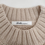 Bilitis dix-sept ans ハンドニットベスト クルーネック 手編み コサージュ付き 定価38500円 ベスト ピンクベージュ レディース ビリティス ディ セッタン【中古】5-1210T♪