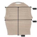 Bilitis dix-sept ans ハンドニットベスト クルーネック 手編み コサージュ付き 定価38500円 ベスト ピンクベージュ レディース ビリティス ディ セッタン【中古】5-1210T♪