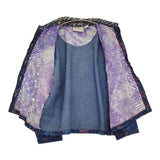 TANTRUMS タントラムズ 90s- インド製 ヴィンテージ デザインジャケット サイズXXL デニムジャケット ブルー パープル レディース【中古】5-1210M♪