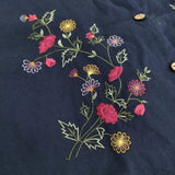 Bobbie Brooks ボビーブルックス インド製 刺繍 花 サイズL/12/14 ジレ ベスト ネイビー レディース【中古】5-1210M♪