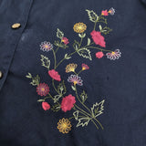 Bobbie Brooks ボビーブルックス インド製 刺繍 花 サイズL/12/14 ジレ ベスト ネイビー レディース【中古】5-1210M♪