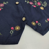 Bobbie Brooks ボビーブルックス インド製 刺繍 花 サイズL/12/14 ジレ ベスト ネイビー レディース【中古】5-1210M♪