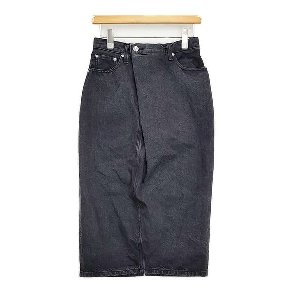 HYKE 70 USED WASH BLACK DENIM MIDI SKIRT サイズ1 定価45100円