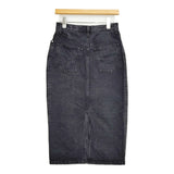 HYKE 70 USED WASH BLACK DENIM MIDI SKIRT サイズ1 定価45100円 デニム タイト ロングスカート ブラック レディース ハイク【中古】5-1210G♪
