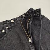 HYKE 70 USED WASH BLACK DENIM MIDI SKIRT サイズ1 定価45100円 デニム タイト ロングスカート ブラック レディース ハイク【中古】5-1210G♪