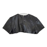 HYKE FAUX LEATHER CROPPED TOP 251-17487 クロップドトップ 合皮 カットソー 25SS ブラック レディース ハイク【中古】6-0114M∞