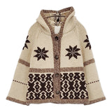 UNITED ARROWS STYLE for LIVING フード付き ノルディック柄 カウチンニット セーター ベージュ レディース ユナイテッドアローズ【中古】5-1219T♪