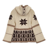 UNITED ARROWS STYLE for LIVING フード付き ノルディック柄 カウチンニット セーター ベージュ レディース ユナイテッドアローズ【中古】5-1219T♪