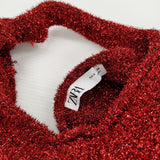 ZARA ラメ サイズS 背中開き セーター ニット レッド レディース ザラ【中古】5-1219T♪