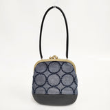 mina perhonen tambourine cuddle カドルバッグ 21SS zs9984 定価39600円 ハンドバッグ ネイビー ブラック レディース ミナペルホネン【中古】5-1217G◎