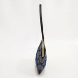 mina perhonen tambourine cuddle カドルバッグ 21SS zs9984 定価39600円 ハンドバッグ ネイビー ブラック レディース ミナペルホネン【中古】5-1217G◎