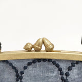 mina perhonen tambourine cuddle カドルバッグ 21SS zs9984 定価39600円 ハンドバッグ ネイビー ブラック レディース ミナペルホネン【中古】5-1217G◎