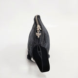 mina perhonen leaf テイパーポーチ ra7173 パイルジャガード ポーチ チャコールグレー レディース ミナペルホネン【中古】5-1215G◎