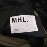 MHL. WOOL COTTON TWILL TROUSERS定価37950円 595-5240203 サイズ1 ベルト付き パンツ 25AW グレージュ系 レディース エムエイチエル【中古】5-1210T♪
