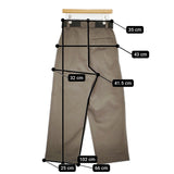 MHL. WOOL COTTON TWILL TROUSERS定価37950円 595-5240203 サイズ1 ベルト付き パンツ 25AW グレージュ系 レディース エムエイチエル【中古】5-1210T♪