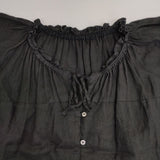 nest Robe 01233-1404 リネン Vネックフリル ワイド ブラウス シャツ 23SS ブラック レディース ネストローブ【中古】6-0425M∞