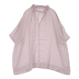 nest Robe 01212-1194 リネンフリルチュニック リボン付き 日本製 サイズF チュニック ピンク レディース ネストローブ【中古】6-0421S△