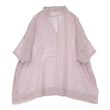 nest Robe 01212-1194 リネンフリルチュニック リボン付き 日本製 サイズF チュニック ピンク レディース ネストローブ【中古】6-0421S△