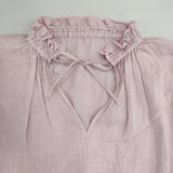 nest Robe 01212-1194 リネンフリルチュニック リボン付き 日本製 サイズF チュニック ピンク レディース ネストローブ【中古】6-0421S△