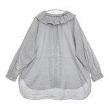 nest Robe/UpcycleLino ラッフルカラー 01213-1035-1 ブラウス シャツ ライトブルー系 レディース ネストローブ/アップサイクルリノ【中古】6-0425M∞