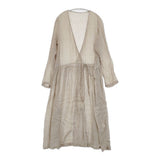 nest Robe ギャザー 羽織り ローブ 01151-1054-1 リネン カシュクール ワンピース ベージュ レディース ネストローブ【中古】6-0322M◎