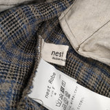 nest Robe チェックイージーパンツ リネン 01233-1424 パンツ グレー ネイビー レディース ネストローブ【中古】6-0322M◎