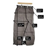 nest Robe チェックイージーパンツ リネン 01233-1424 パンツ グレー ネイビー レディース ネストローブ【中古】6-0322M◎