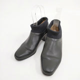 mina perhonen mountain pigeon サイズ24.5cm リブ 牛革 ブーティ ブーツ ブラック レディース ミナペルホネン【中古】5-1225T◎