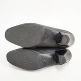 mina perhonen mountain pigeon サイズ24.5cm リブ 牛革 ブーティ ブーツ ブラック レディース ミナペルホネン【中古】5-1225T◎