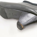 mina perhonen mountain pigeon サイズ24.5cm リブ 牛革 ブーティ ブーツ ブラック レディース ミナペルホネン【中古】5-1225T◎