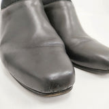 mina perhonen mountain pigeon サイズ24.5cm リブ 牛革 ブーティ ブーツ ブラック レディース ミナペルホネン【中古】5-1225T◎