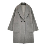 HONORE ウールアンゴラカシミヤ リバーシブル RLG6509011 チェック コート グレー レディース オノレ【中古】5-1219T♪