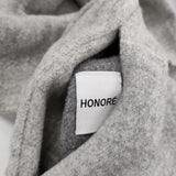 HONORE ウールアンゴラカシミヤ リバーシブル RLG6509011 チェック コート グレー レディース オノレ【中古】5-1219T♪