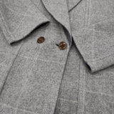 HONORE ウールアンゴラカシミヤ リバーシブル RLG6509011 チェック コート グレー レディース オノレ【中古】5-1219T♪