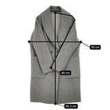 HONORE ウールアンゴラカシミヤ リバーシブル RLG6509011 チェック コート グレー レディース オノレ【中古】5-1219T♪