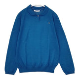 mina perhonen SA8718 loma ウールシルク ポロ セーター ニット ブルー レディース ミナペルホネン【中古】6-0114T∞