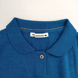 mina perhonen SA8718 loma ウールシルク ポロ セーター ニット ブルー レディース ミナペルホネン【中古】6-0114T∞