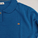 mina perhonen SA8718 loma ウールシルク ポロ セーター ニット ブルー レディース ミナペルホネン【中古】6-0114T∞