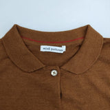 mina perhonen SA8718 loma ウールシルク ポロ セーター ニット ブラウン レディース ミナペルホネン【中古】6-0114T∞