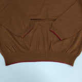 mina perhonen SA8718 loma ウールシルク ポロ セーター ニット ブラウン レディース ミナペルホネン【中古】6-0114T∞