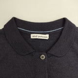 mina perhonen SA8718 loma ウールシルク ポロ セーター ニット ネイビー 濃紺 レディース ミナペルホネン【中古】6-0114T∞