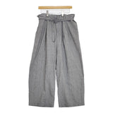 fig London コットンリネン グレンチェック サイズF 70-01-PT-024-17-1 パンツ グレー レディース フィグロンドン【中古】6-0322M◎