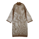 muller of yoshio kubo ラッセルメッシュロングワンピース 定価31900円 ハイネックニット ブラウン レディース ミュラーオブ ヨシオクボ【中古】6-0224M♪