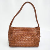 MAISON N.H PARIS Framework別注 Leather LUCIE CUIR レザー メッシュ 編み 定価70400円 トートバッグ ブラウン レディース メゾンエヌアッシュパリ【中古】5-1210G♪